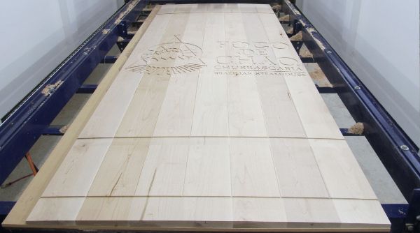 Machined door panel for Fogo de Chao Boston