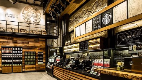 Carved relief installed at Starbucks Downtown Disney