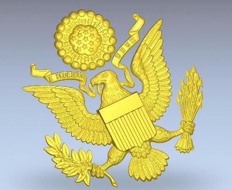 Scan data of the Great Seal relief prepared for machining